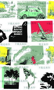 复古风格拼贴艺术插画