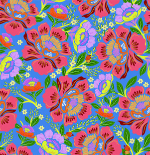 多彩花卉图案纹理背景