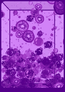 紫色梦幻猕猴桃切片装饰图案