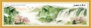 流水生财挂画山水画