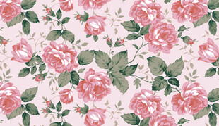 粉色花卉无缝图案背景