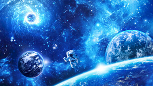 蓝色宇宙星球银河系太空黑洞背景