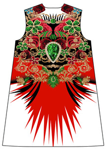 中式刺绣凤纹无袖上衣