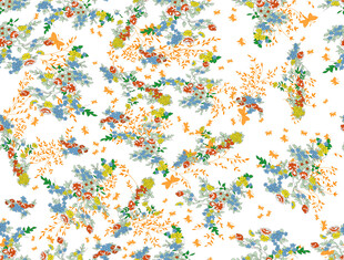 花卉小鸟图案的清新背景