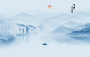 新中式背景墙素材