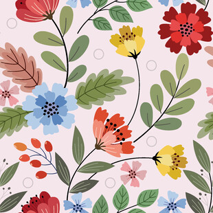 多彩花卉图案背景