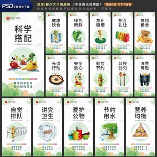 企业学校园食堂餐厅文化展板标语