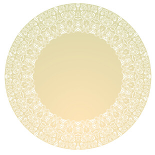 米黄色圆形花纹装饰图案