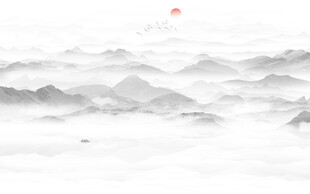 新中式水墨山水画