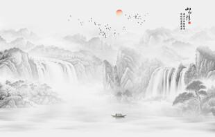 中式流水生财背景墙