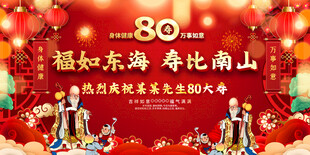 八十寿辰寿宴背景