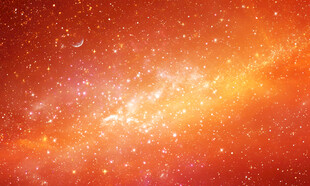 唯美橙色星空装饰画背景图