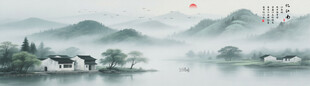 水墨江南挂画