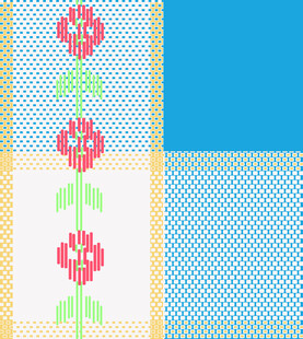 花卉格子图案布料设计