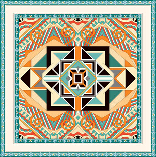 方巾 几何图案民族风装饰画