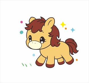 可爱卡通小马形象