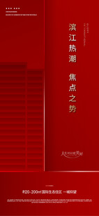 地产喜报红稿热销海报