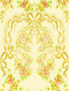 复古花卉金线装饰图案