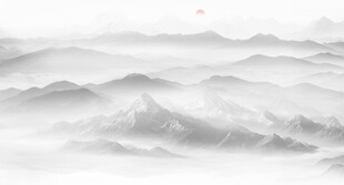 新中式屏风山水画