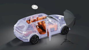 透明骨架设计汽车展示