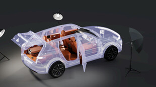 透明展示汽车内部构造模型