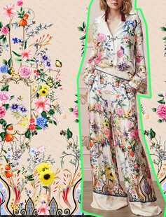 印花连体裤时尚模特展示