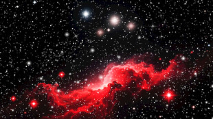 红色绚丽星空