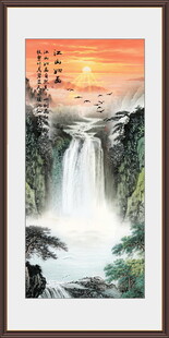 源远流长青绿山水画