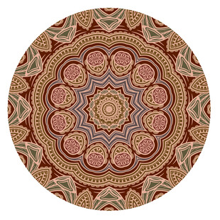 圆形民族风花纹地毯图案