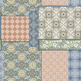 复古花纹拼接图案素材