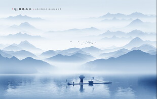 意境水墨山水画