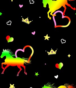 梦幻彩虹独角兽装饰图案