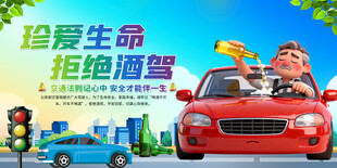 珍爱生命拒酒驾宣传展板
