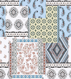 多样几何花卉图案素材