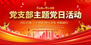 党支部主题党日活动展板