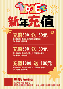 新年充值优惠活动海报