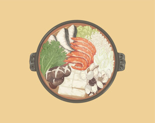 日式海鲜鲜虾蘑菇豆腐鱼火锅拼盘