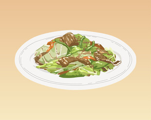 美味牛肉炒蔬菜青椒炒菜