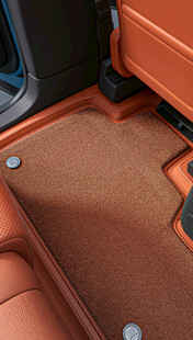 汽车棕色脚垫特写