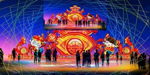 传统花灯彩灯效果图