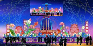 传统花灯彩灯效果图