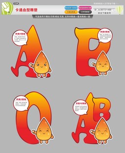 卡通血型景观雕塑标识造型  