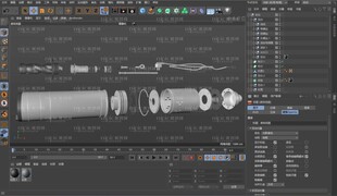 水泵电机拆分配件爆炸图3D建模