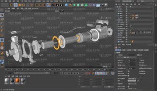 水泵电机配件拆分爆炸图3D建模