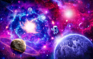 梦幻星空宇宙漩涡外太空星球背景