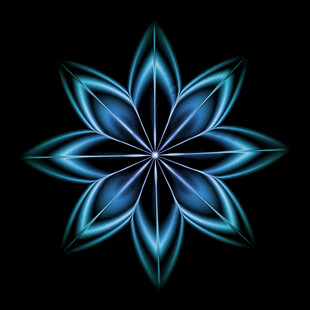 蓝色炫光花朵图案