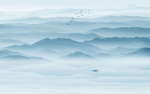 中式水墨山水风景画背景图