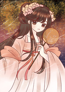 古风少女持扇展温婉气质