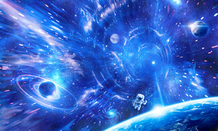 宇宙时空隧道太空星球宇航员背景