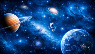 宇宙星球太空宇航员星空银河背景